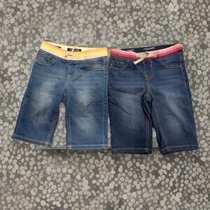 LOT OF 2 Vigoss Denim Shorts with Elastic Waistbands Size Med 9 10